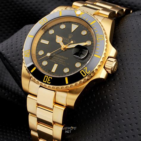 rolex submariner black and gold replica|rolex submariner all black.